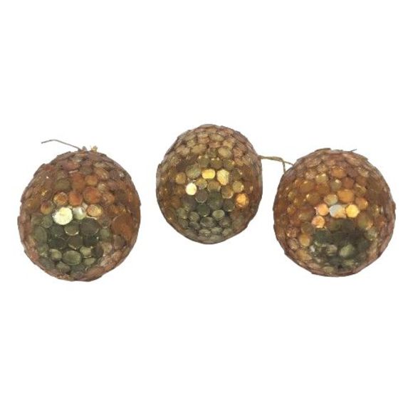 VTG Mosaic Glass Tile Pomegranate Christmas Tree Ornaments Lot 3 Multi-color Set - Picture 7 of 10